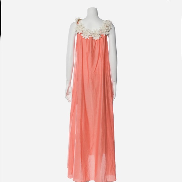 Miguelina Peach and Ivory Maxi Dress - Picture 3 of 14